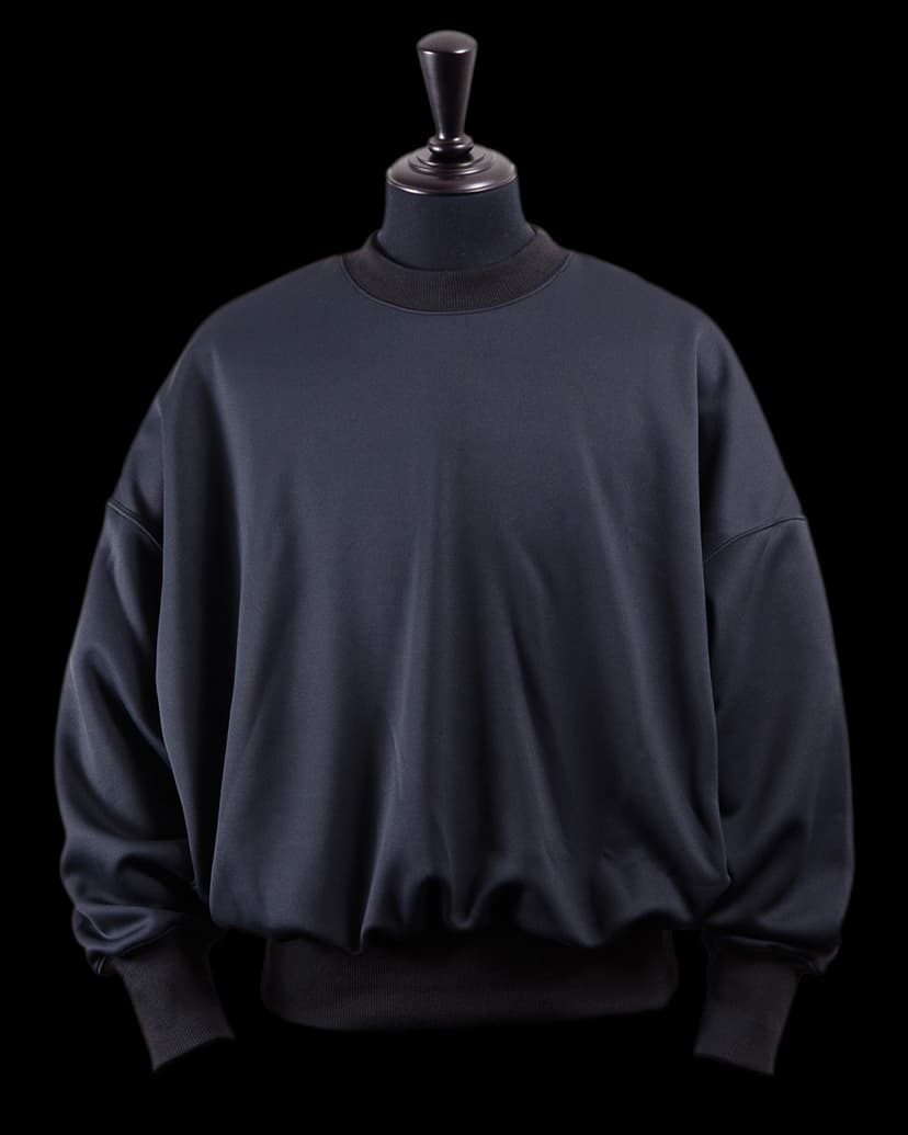 tkio double knit crewneck front (black)