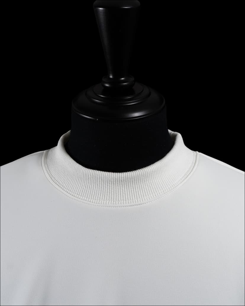 tkio double knit crewneck neck detail (white)
