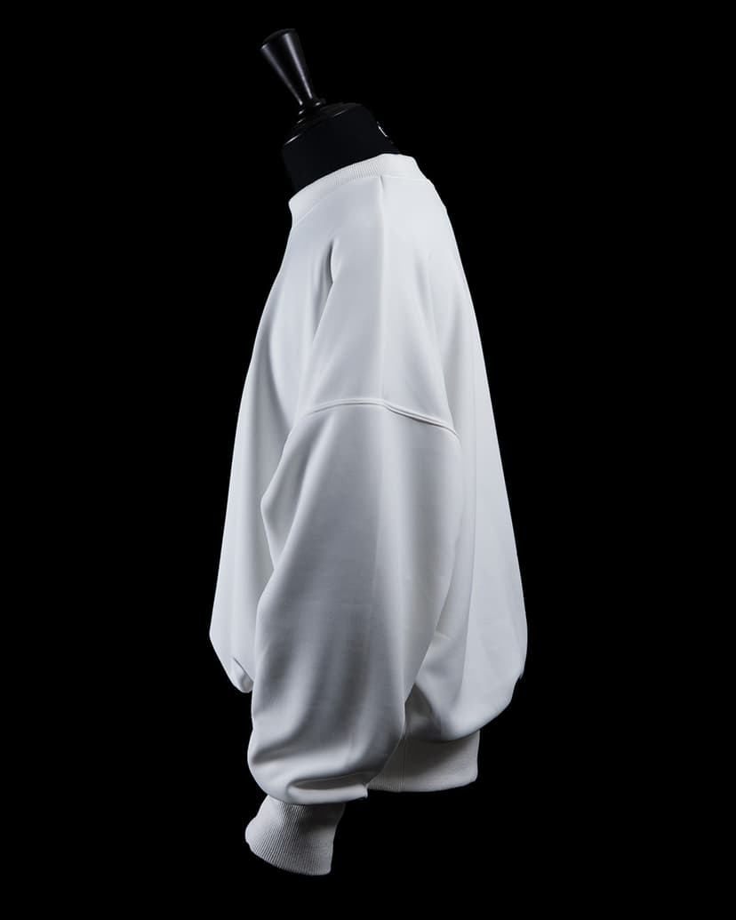 tkio double knit crewneck side (white)